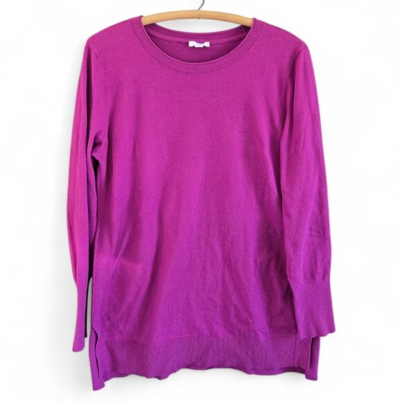 J.Jill Sweaters - J.Jill Womens Medium Fuchsia Long Sleeve Sweater Top Cotton Blend Tunic